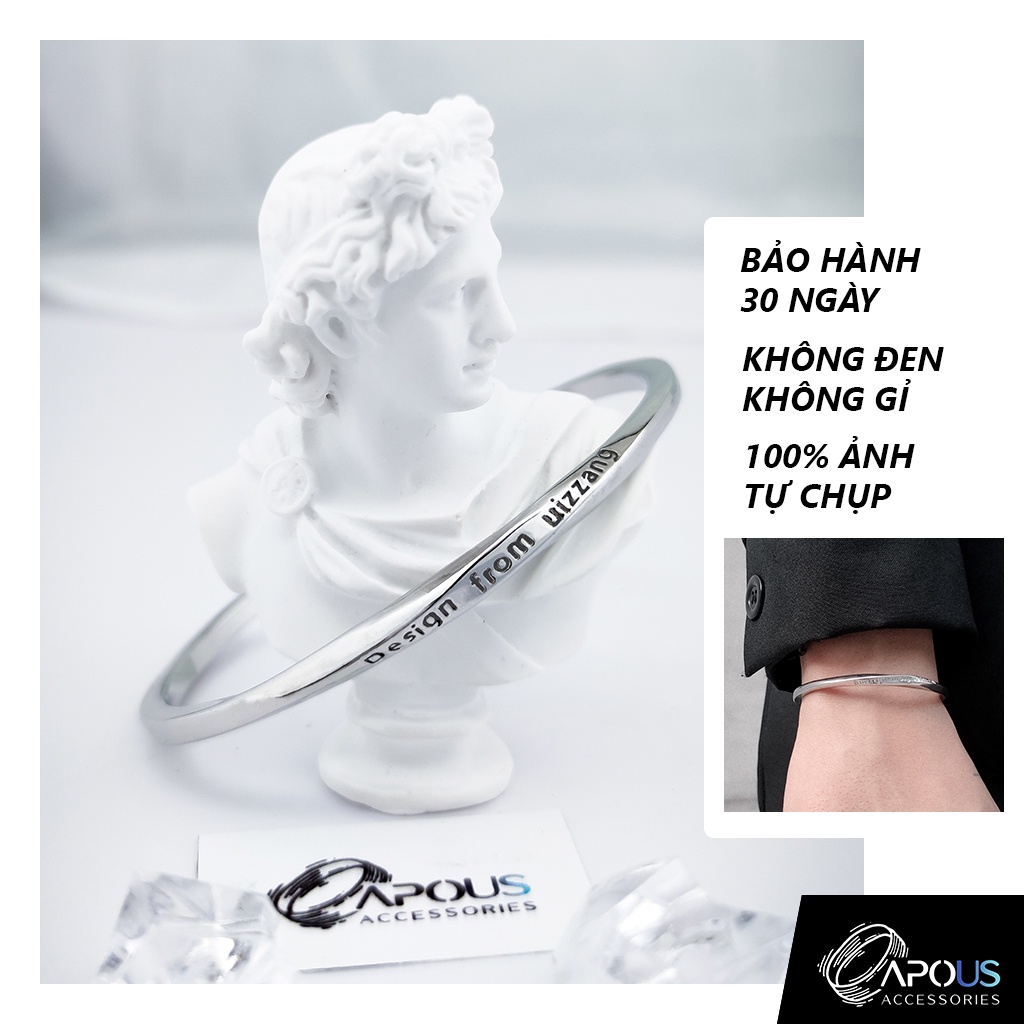 Vòng tay nam nữ Basic xoắn Màu Bạc - Thép không gỉ - Phụ kiện trang sức Unisex Apous
