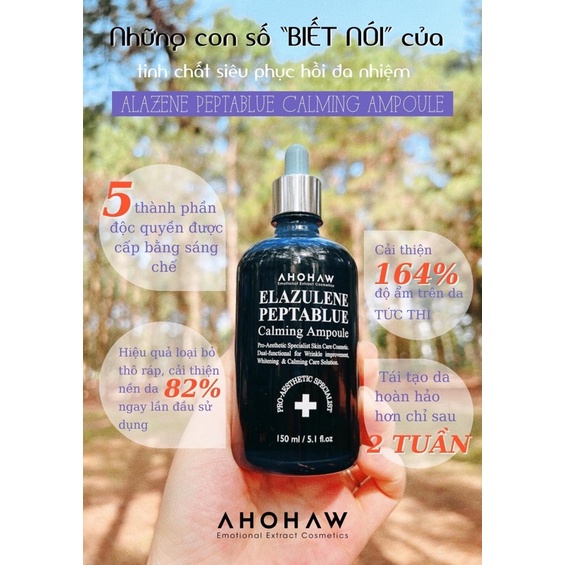 [Chính hãng]Serum AHohaw All in one Elazulene Peptablue ( Tặng 1 lọ tế bào gốc khi mua chai full)