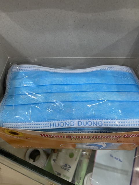 Khẩu trang y tế Hương Dương xanh 4 lớp (hộp 50 chiếc)