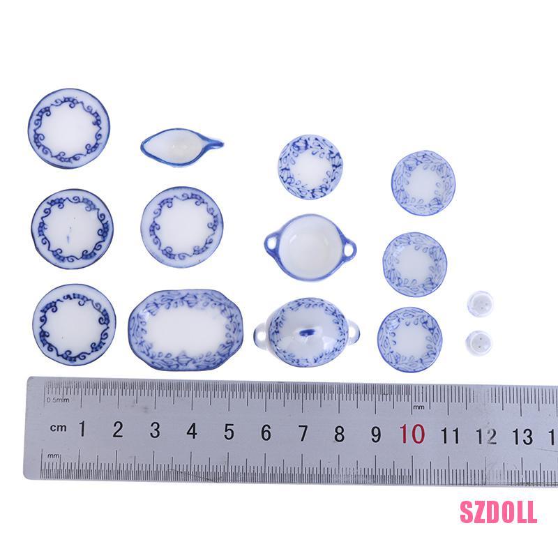 Set 15 Dụng Cụ Bàn Ăn Bằng Gốm Mini Trang Trí Nhà Búp Bê