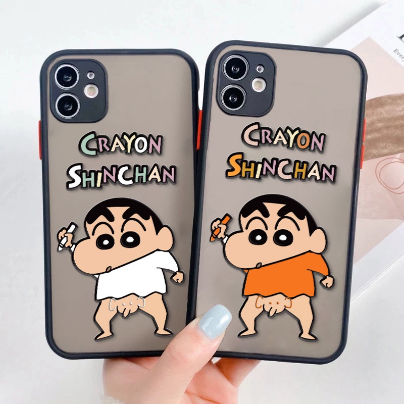Ốp Điện Thoại Cứng Nhám Họa Tiết Cậu Bé Bút Chì 3D Cho iPhone 14 Pro 11 X XS Max XR 12 / 13