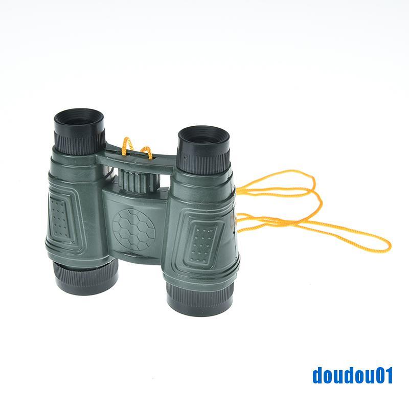 [dou] 1pc plastic kid children magnification toy binocular telescope + neck tie strap [vn]