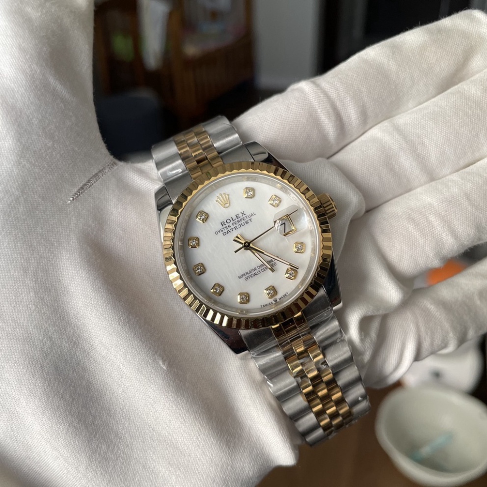 Đồng Hồ Nam RoLex DateJust Sapphire RA22A Mặt TRẮNG Máy cơ Automatic Nhật