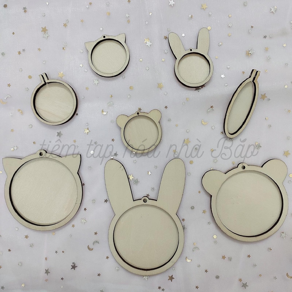Khung Gỗ Decor Mini - Khung Treo Trang Trí - Móc Chìa Khóa