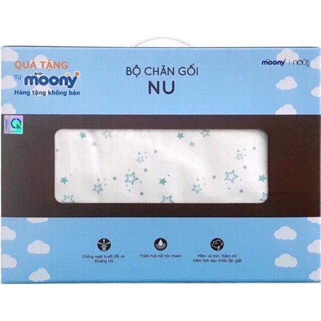 Bộ chăn gối Nous bông vải xô cao cấp - (Quà tặng bỉm Moony)