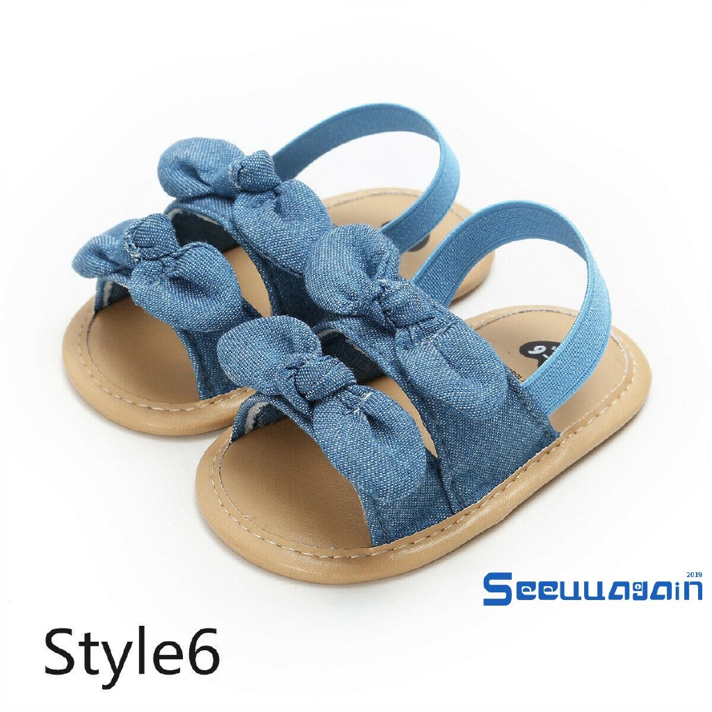 Giày Sandal Đính Nơ Cho Bé Gái