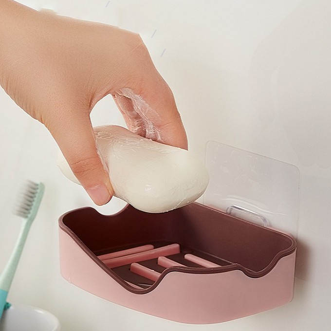 (Mẫu mới) Khay Đựng Xà Bông 2 Lớp Dán Tường Có Dãnh Thoát Nước 88293 Shop Kho Tổng Vp88