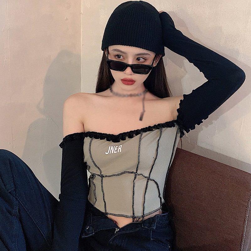 Áo kiểu dệt kim tay dài hở vai quyến rũ thời trang cho nữ | BigBuy360 - bigbuy360.vn