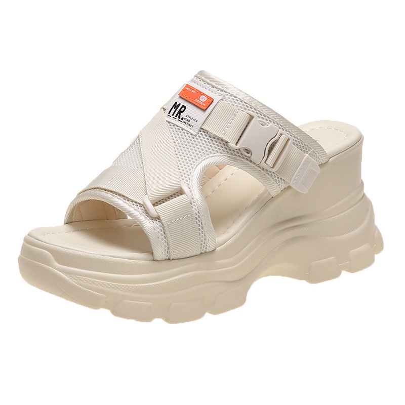 Giày sandal IELGY đế dày hở mũi phong cách Hàn Quốc thời trang cho nữ