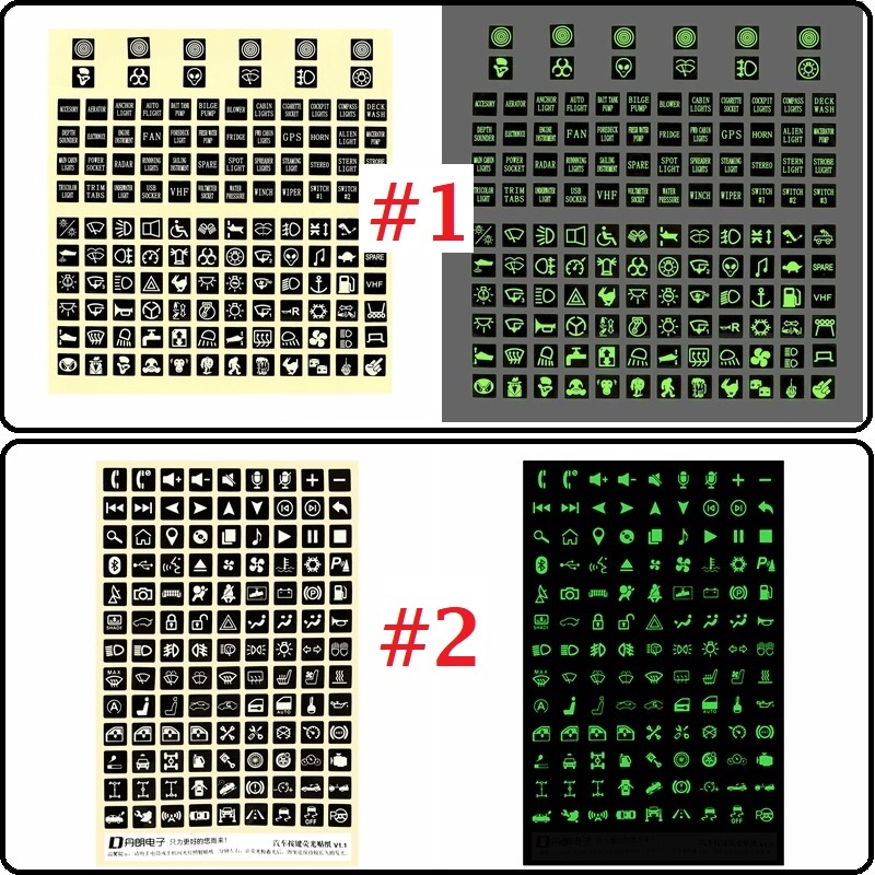 Tem Decal Dạ Quang Dán Nút Điều Khiển Cửa Kính Ô Tô, Miếng Dán Trang Trí Công Tắc Đa Năng LOẠI MỚI [Hàng Loại Tốt]