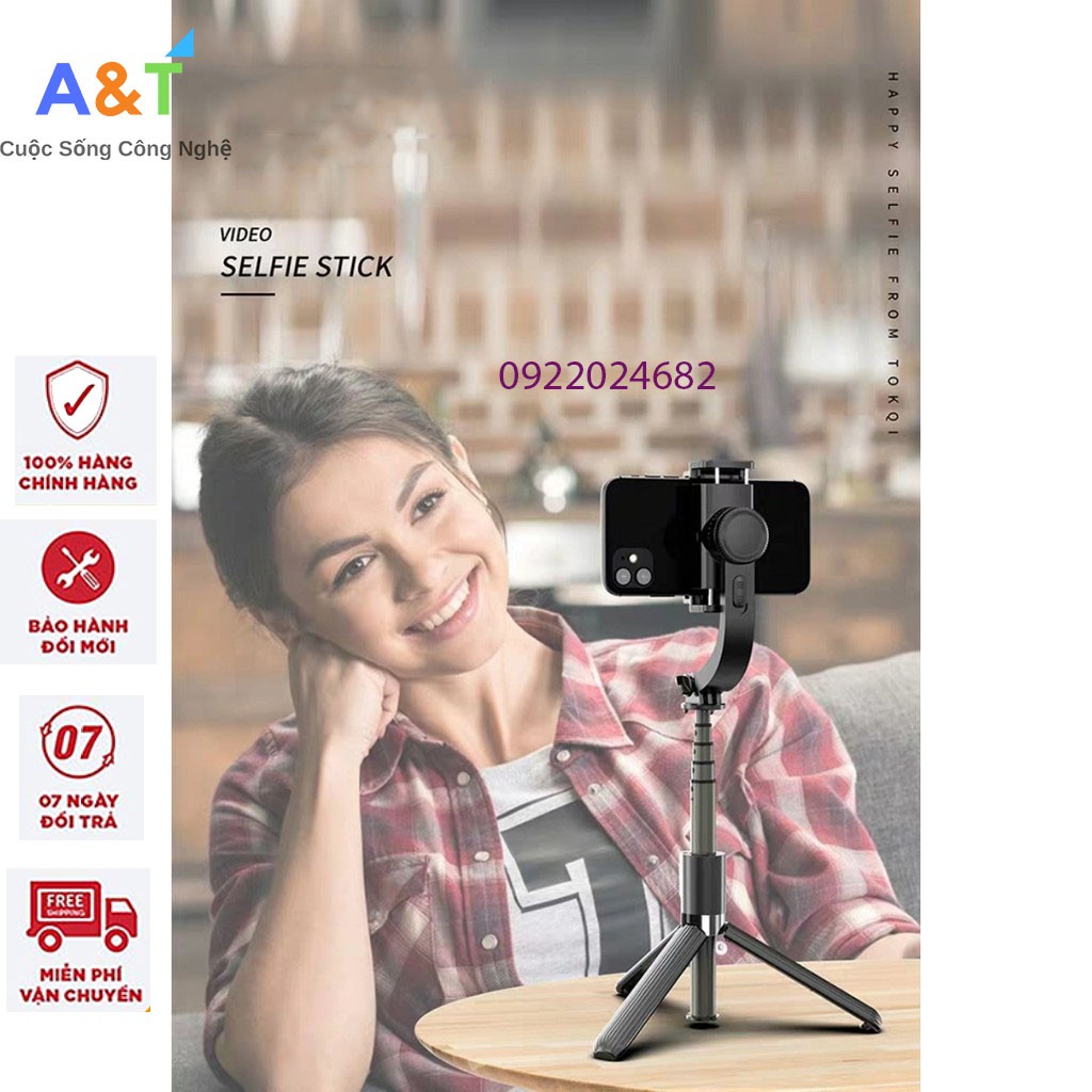 Gậy chống Rung Gimbal Stabilizer L08, Có 3 chân đỡ, Tặng kèm nút bấm BLT hàng cao cấp