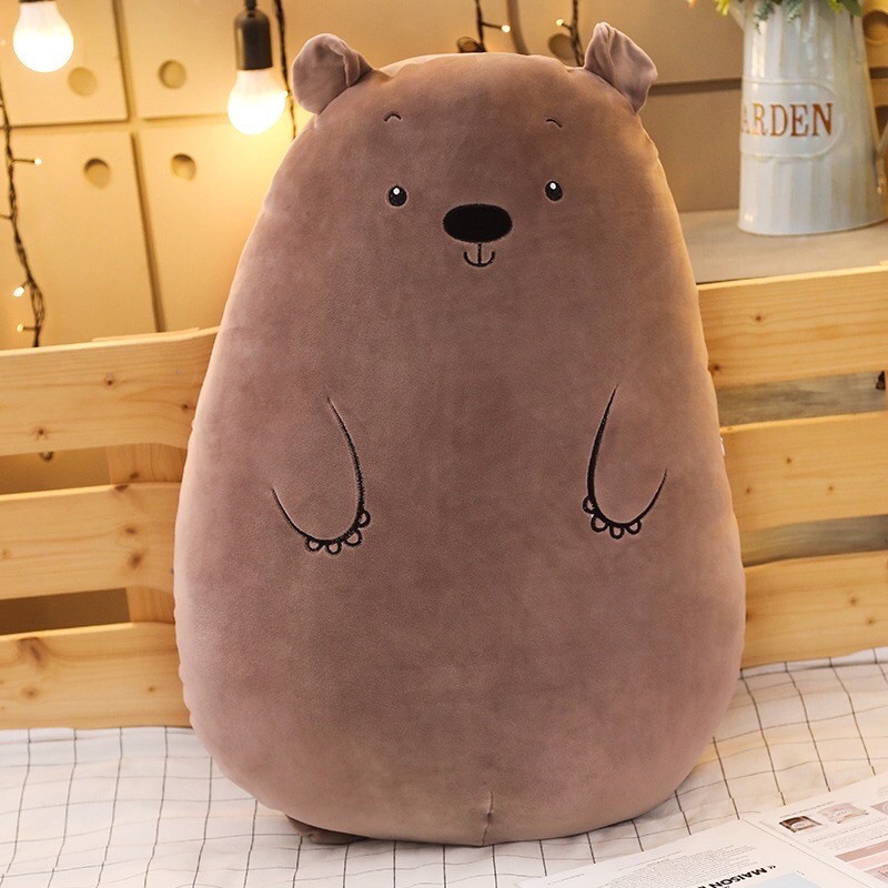 Gấu bông Animal size 50cm béo ú cute, Gối ôm vải miniso có dây kéo, Xưởng Sỉ Gấu ...