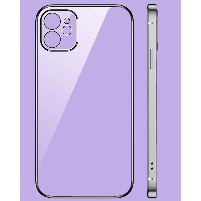 Ốp Điện Thoại tpu Mềm Trong Suốt Khung Vuông Mạ Sang Trọng Cho iPhone 13 12 11 Pro Max Mini x xr xs se 2020
