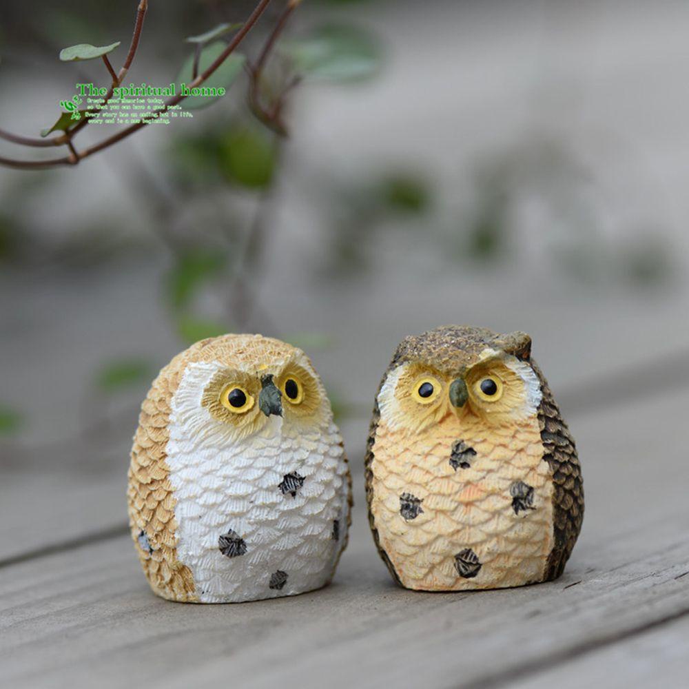 Set 4 Đồ trang trí Chim Cú Mini Trang Trí Sân Vườn