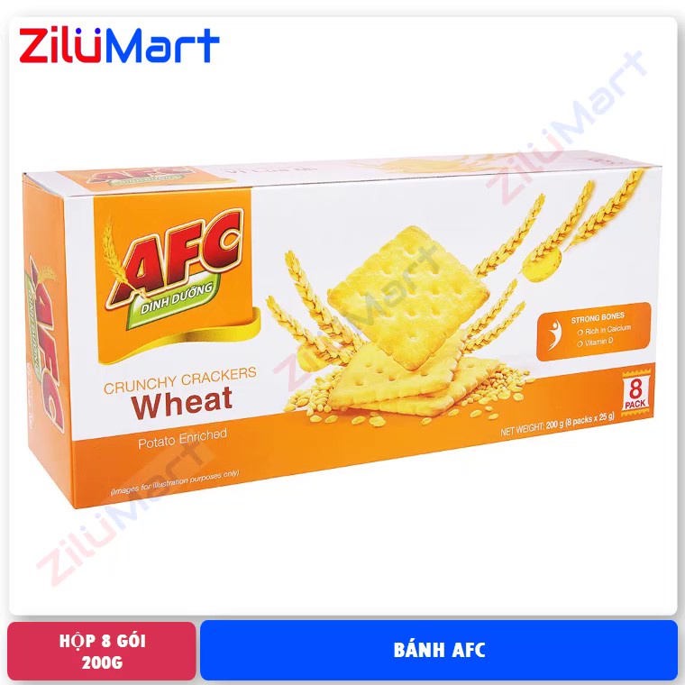 Hộp bánh cracker lúa mì AFC Dinh Dưỡng loại 200g