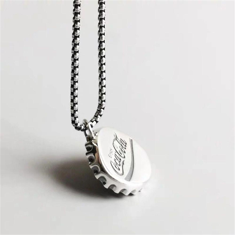 FUTURE Fashion Cola Bottle Cap Necklace Vintage Punk Beer Drink Pendant Biker Rock Men Women Gothic Hip Hop