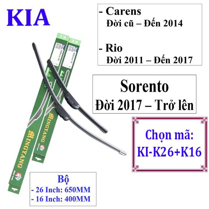 Sản Phẩm Bộ 2 gạt nước mưa ô tô Nano dành cho xe Cerato, Forte, Sorento, Soul: Và Các Dòng Xe Khác Hãng Kia .