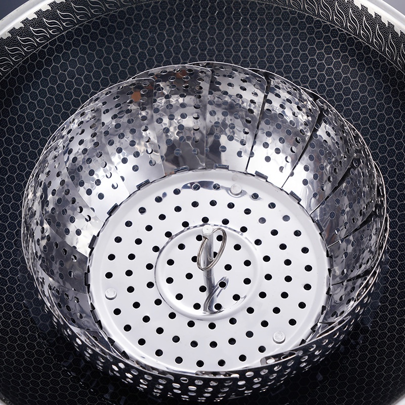 Vỉ Hấp Bằng Thép Không Gỉ 430 Có Thể Gấp Gọn Tiện Dụng