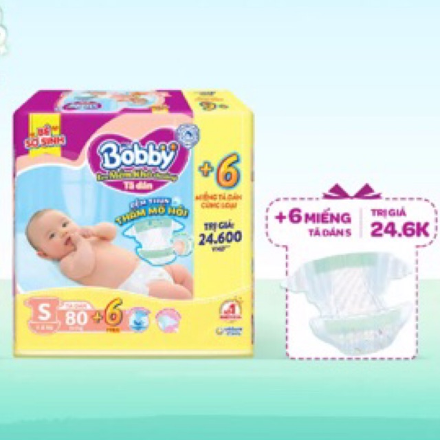 Tã dán sơ sinh Bobby S80