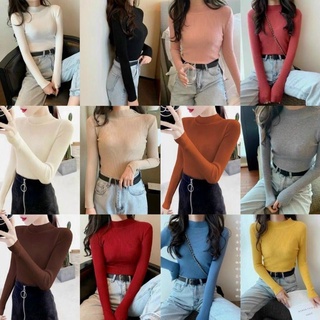 Áo len tăm nữ cổ 3 phân trơn mềm mịn co giãn loại 1