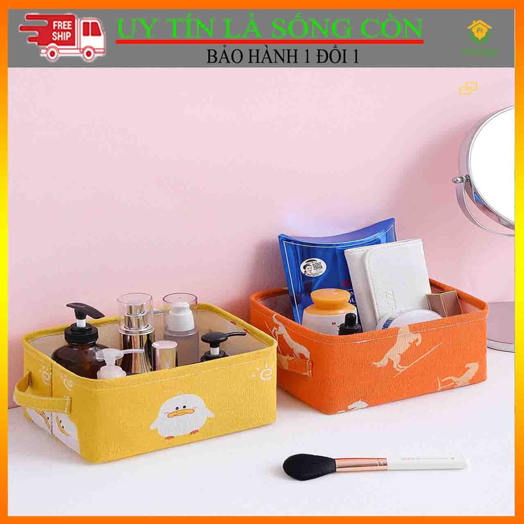 Giỏ Vải Đa Năng Pihouse, Giỏ Đựng Đồ Cá Nhân, Văn Phòng Vintage Chứa Mỹ Phẩm Để Bàn