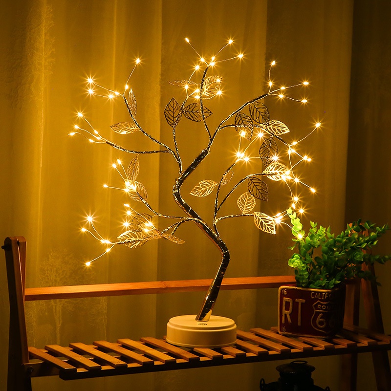 Đèn ngủ để bàn, đèn LED trang trí phòng ngủ hình cây decor