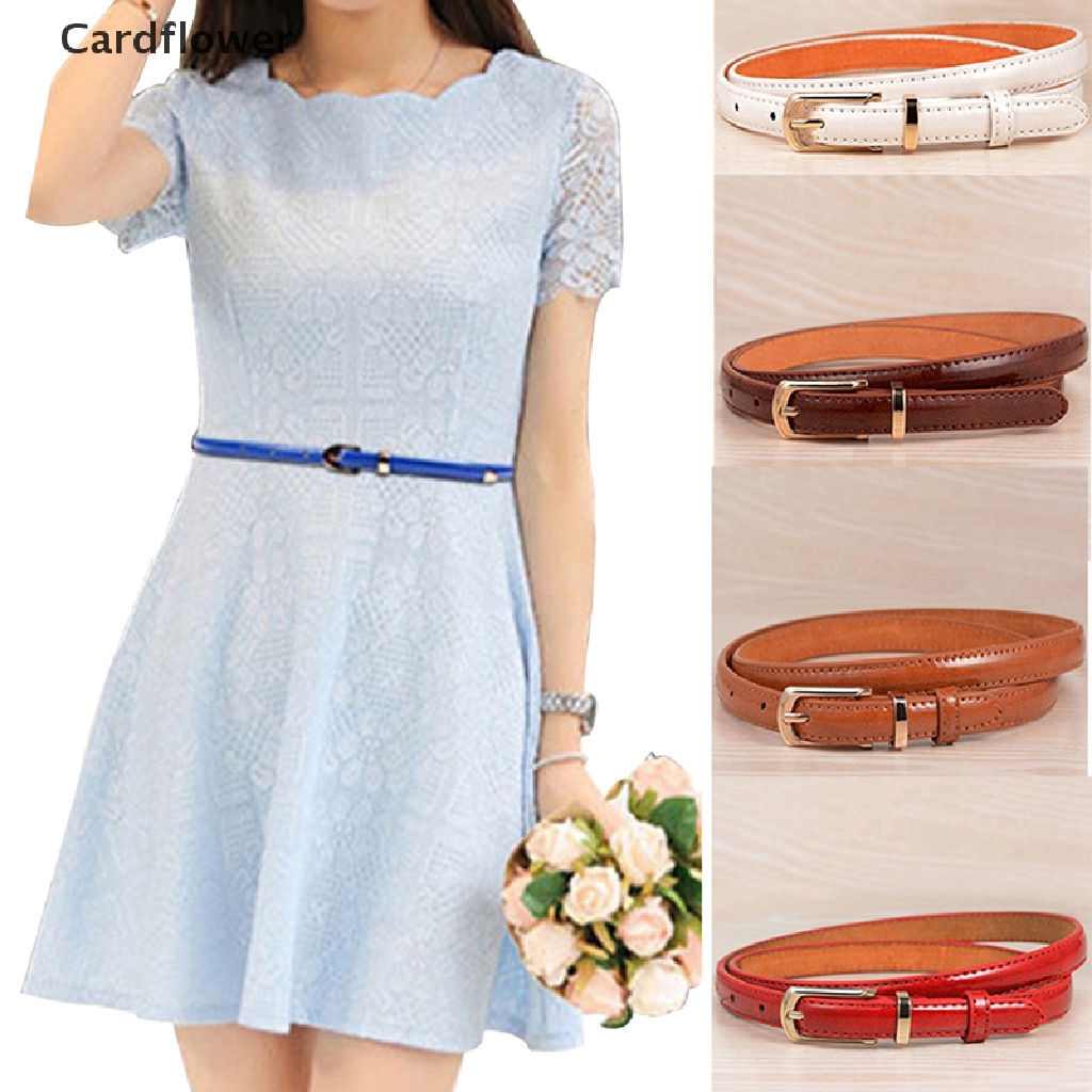 Thắt Lưng Da PU Màu Trơn Thời Trang Cho Nữ