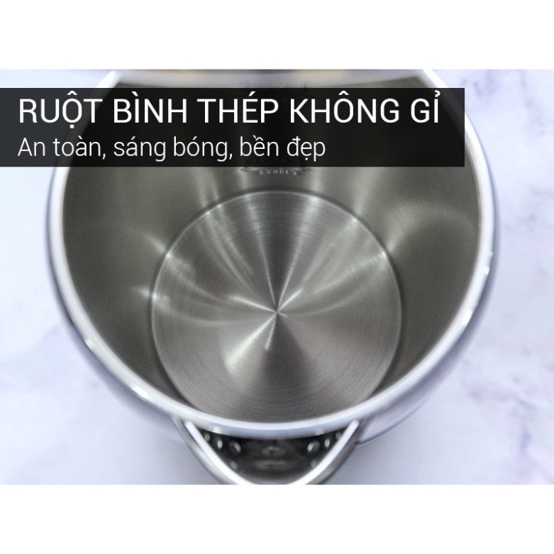 (QUÀ TẶNG HẤP DẪN 0đ)Ấm điện bình đun siêu tốc MIDEA MK-317DB 1.7L chất liệu inox bọc nhựa 2 lớp chống nóng tiết kiệm đi