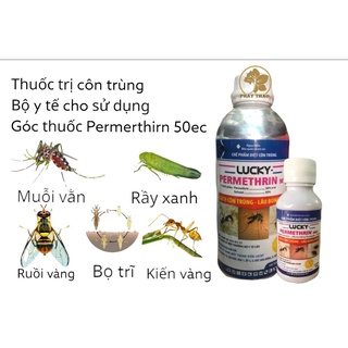 Thuốc diệt muỗi - ruồi - kiến - gián lucky permethrin 50ec 1 lít