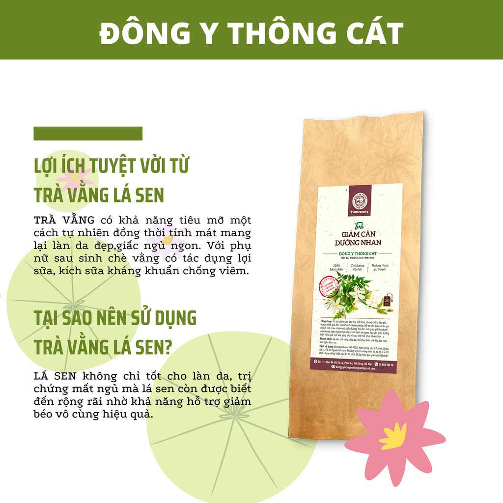 Dùng thử trà vằng lá sen Đông y gia truyền Thông Cát (SINCE 1918) - Giảm cân, nhuận tràng, da dẻ mịn màn sau 7 ngày | BigBuy360 - bigbuy360.vn