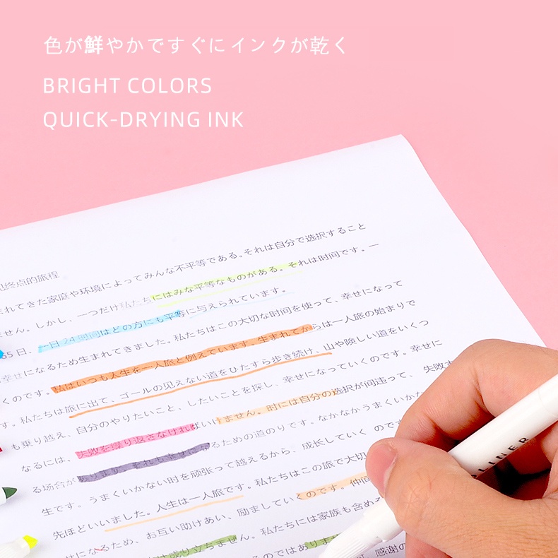 Bộ 5 Bút Dạ Quang Họa Tiết Ngựa Vằn Nhật Bản Xinh Xắn