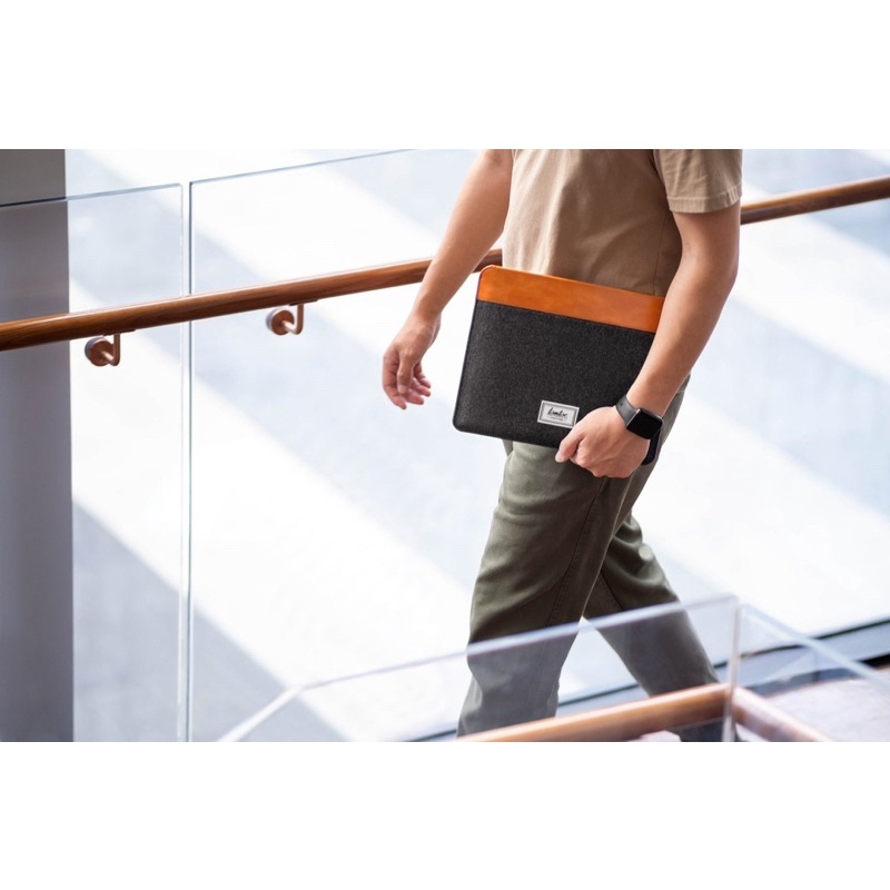 TÚI CHỐNG SỐC TOMTOC (USA) FELT &amp; PU LEATHER FOR IP@D