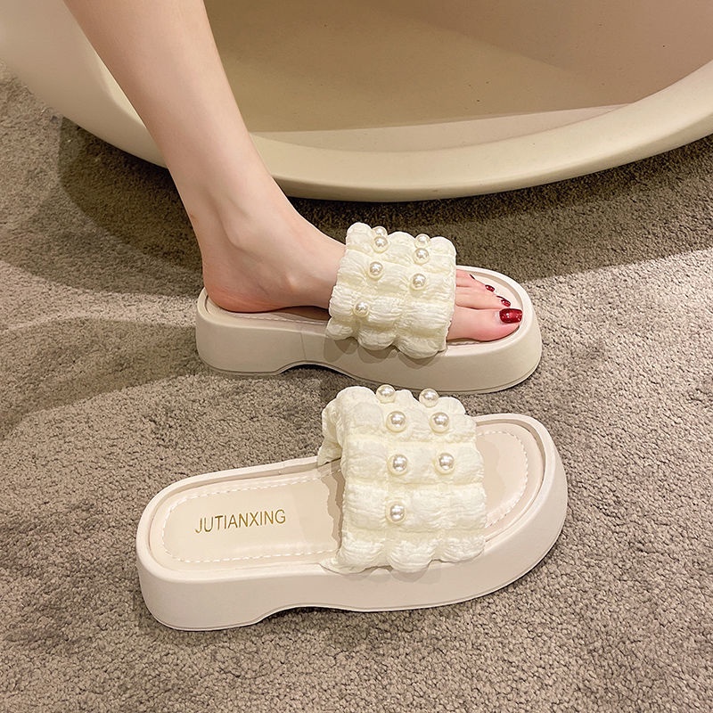 Giày Sandal Mùa Hè Đế Mềm Dày Dặn Dễ Phối Đồ Hợp Thời Trang Cho Nữ