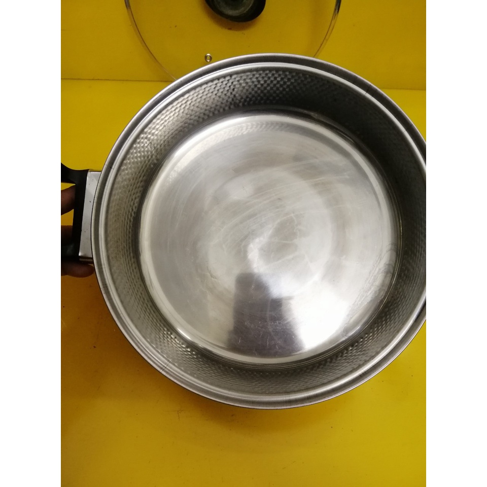 Nồi lẩu (chảo) inox nội địa Nhật, size 25cm, cao 6cm (mã 787), Dùng được bếp từ