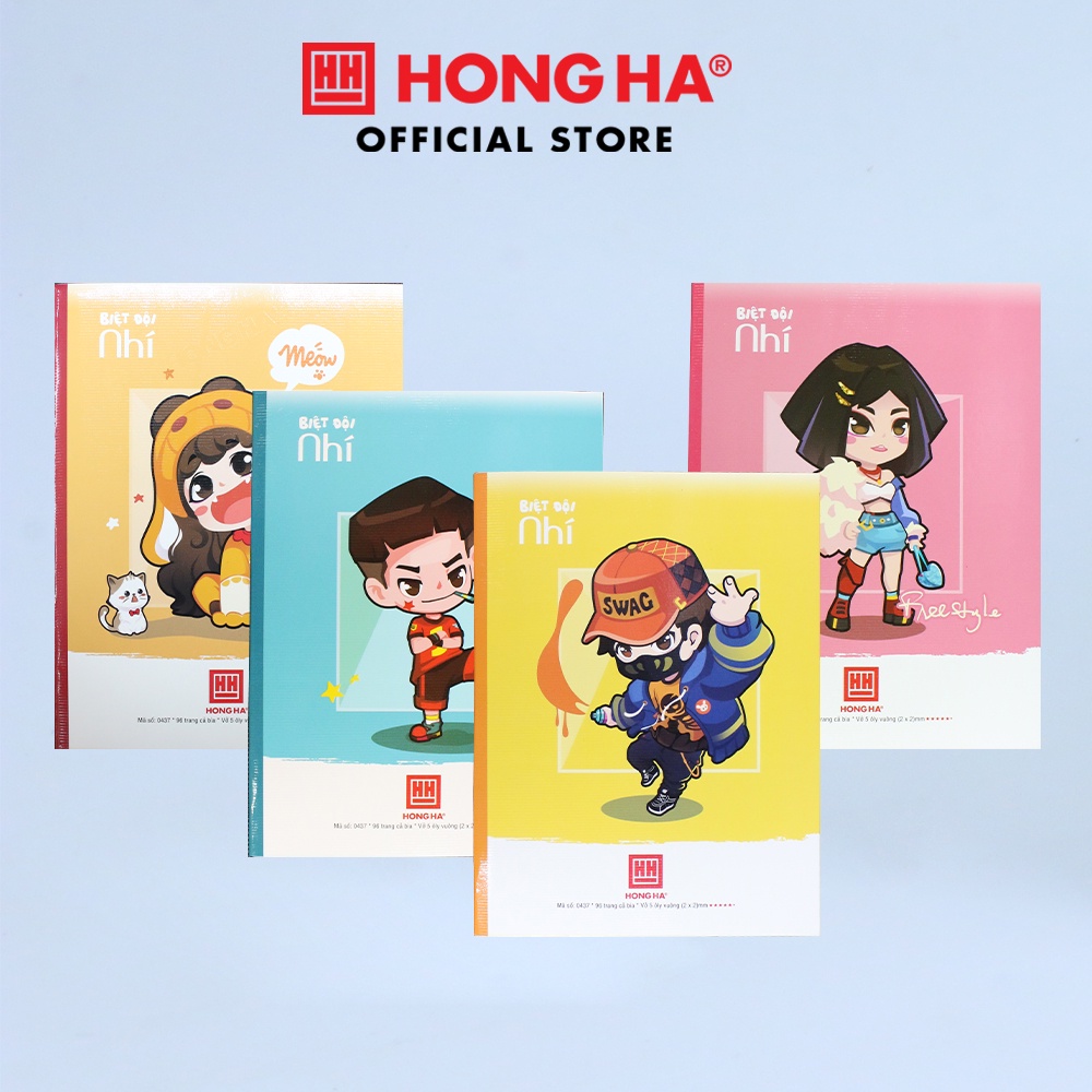 Vở học sinh Class Biệt Đội Nhí Hồng Hà 5 ô ly dành cho học sinh miền Trung - Nam (0437)
