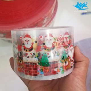 CUỘN MICA QUẤN THÀNH BÁNH HÌNH NOEL