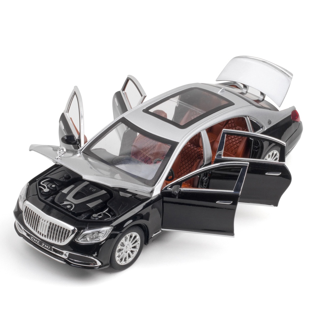 Xe mô hình Mercedes-Benz Maybach S600 -2020 tỉ lệ 1:24 XLG cao cấp mở được của xe và bật được đèn