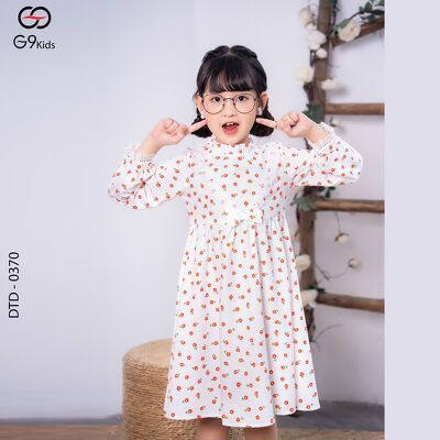 Đầm tay dài  0370 G9moza với chất liệu Kate tạo phong cách Đến trường, đi chơi Xinh xắn, đáng yêu