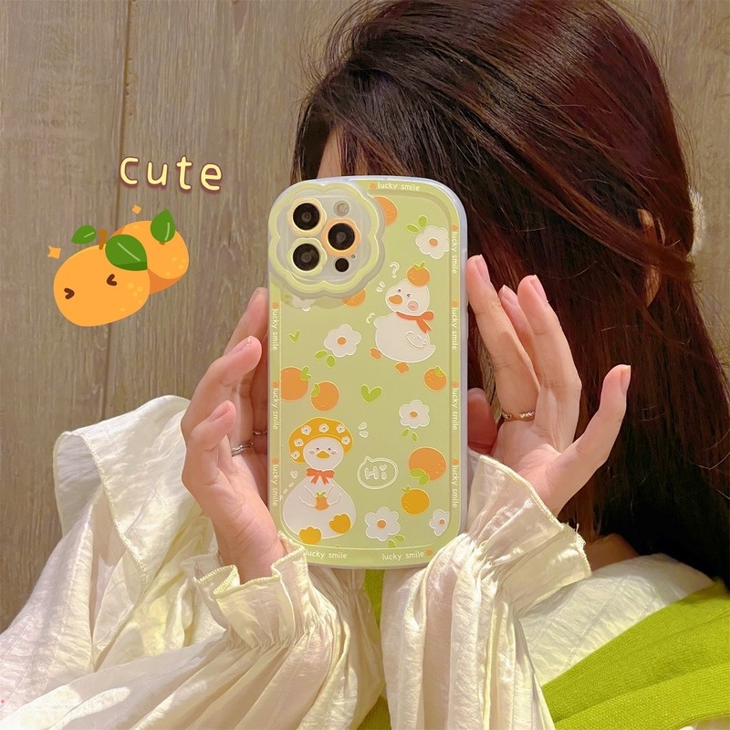 Ốp Điện Thoại TPU In Hình Vịt / Hoa Hướng Dương Hoạt Hình Cho IPhone 11 12 13 Pro Max X XR XS Max 7 8 Plus