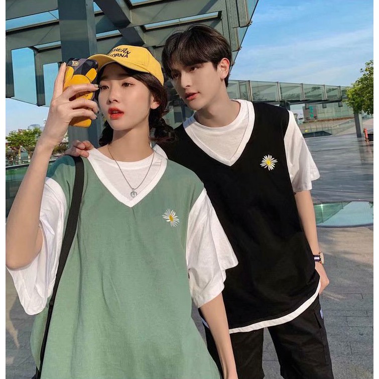 ÁO GILE HOA CÚC THÊU LIỀN ÁO TRONG TAY LỠ - SP68