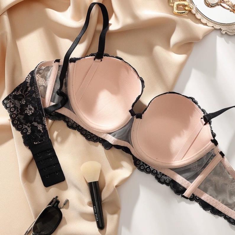 ❤️ Áo Lót Nữ Myna Ren Hoa Cup Ngang Gọng Silicon Đệm Mỏng Mềm Mại Cao Cấp 728 ❤️