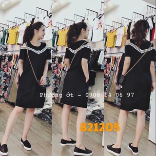 Đầm thun hở vai phối bo sọc dễ thương MP821🎀(1MÀU)- kèm hình chụp thật sp 💯