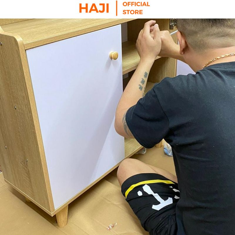 Tủ giày gỗ HAJI chống ẩm cánh mở kết hợp ngăn để đồ tiện lợi - A170