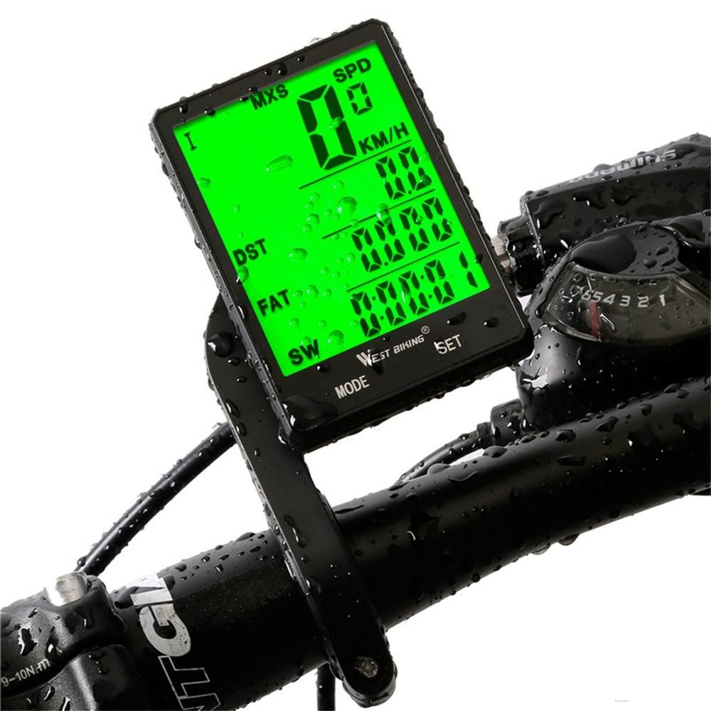 Large Screen Bicycle Computer Wireless Waterproof Bike Speedometer Stopwatch With Night Backlight hkdealextreme.vn