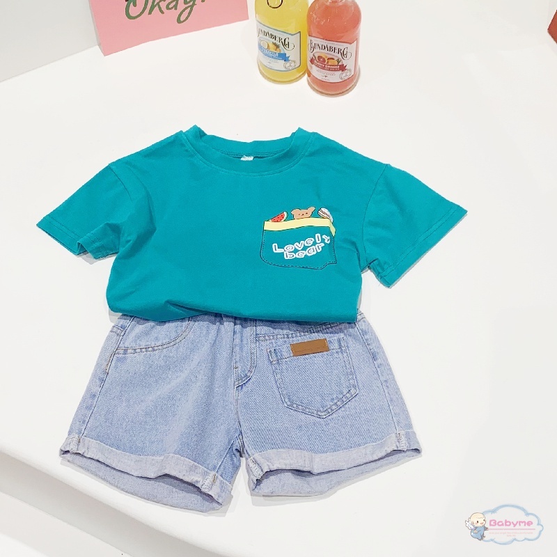 Áo Thun Cotton Tay Ngắn Cổ Tròn Thời Trang Cho Bé Gái