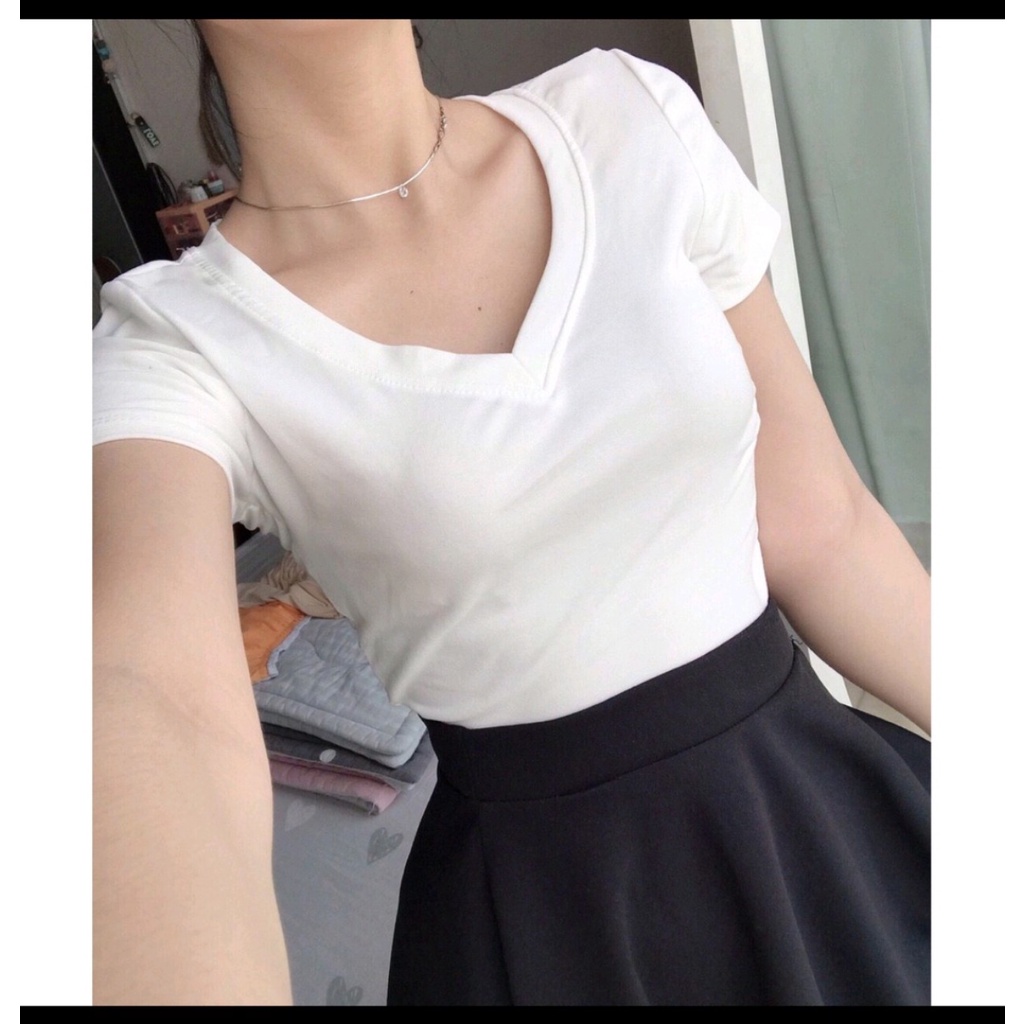 ÁO PHÔNG CỔ TIM FORM ĐẸP