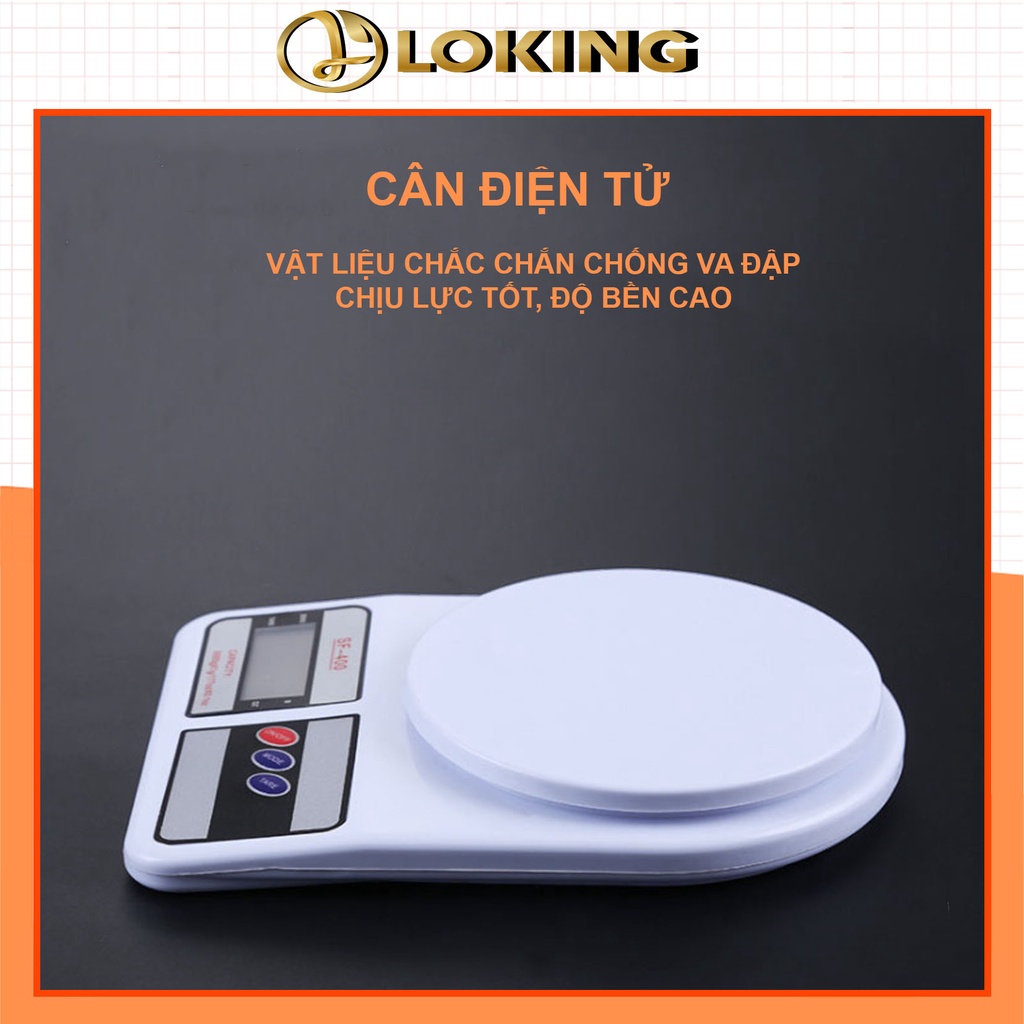 Bộ cân điện tử nhà bếp mini màn hình LCD 5kg, cân tiểu ly thực phẩm - LOKING