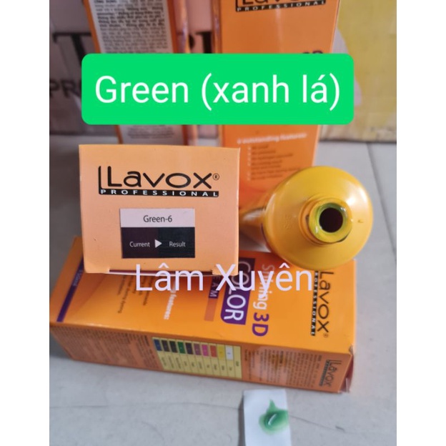 Nhuộm 3D phủ bóng màu Lavox pha hóa chất  dập duỗi, uốn  pha trực tiếp chén nhuộm bóng sáng màu phủ lụa không khô tóc.