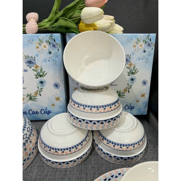 Bộ 2 chén, 1 Dĩa, 1 tô pastel (Quà tặng Unilever)