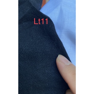 Vải linen tưng gân đen Lt11